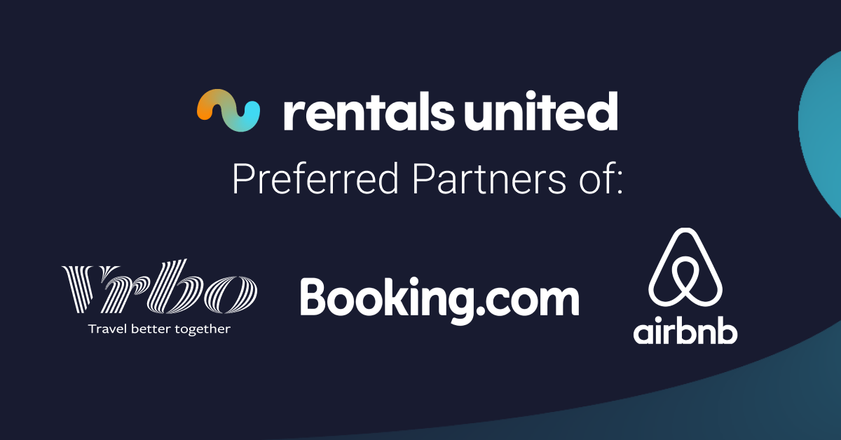 the logos for rentals united, preferred partners of viro, and airbnb